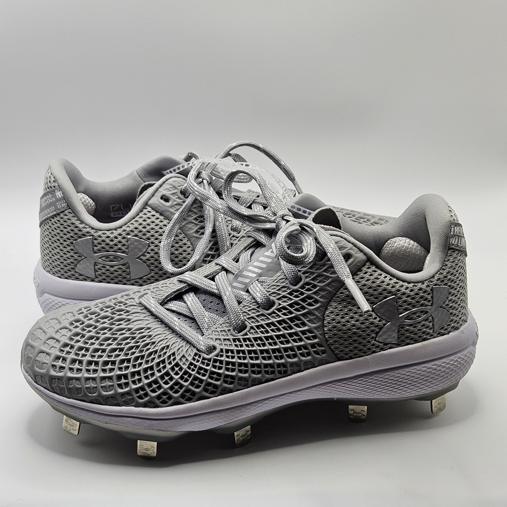 Under Armour Glyde 2 MT Metal Softball Cleats Womens Sz 5.5 Gray Athletic Sports